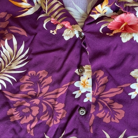 Two Palms Button Down Hawaiian Shirt EUC - Picture 3 of 5